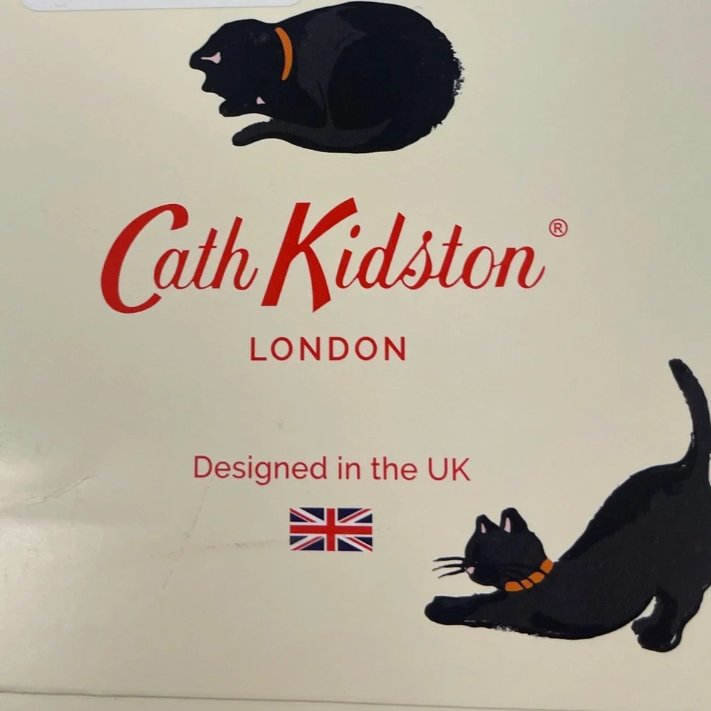 Cath Kidston Black Cats Halloween Queen Sheet Set 100% Cotton NWT